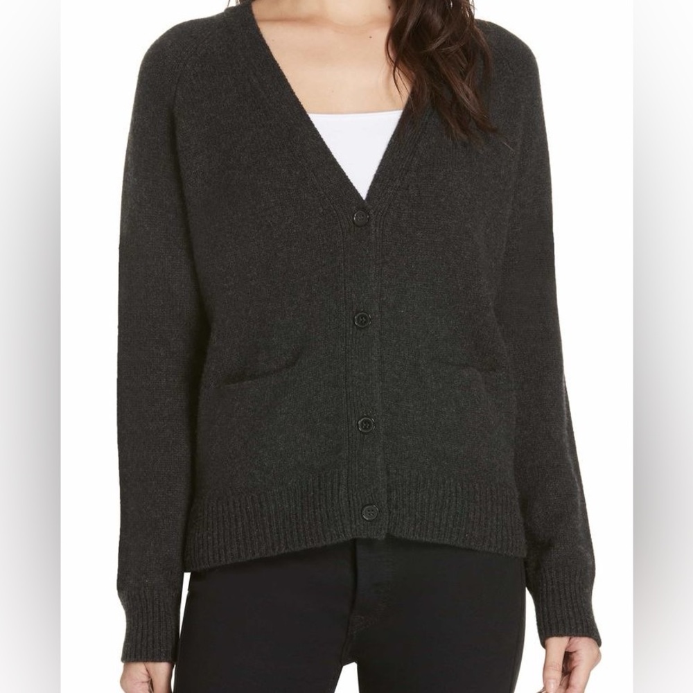 NWT Jenni Kayne Black Stanford 100% Cashmere Boyfriend Cardigan XXL Pockets